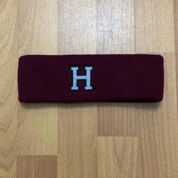Vintage Harvard Burgundy Red 100% Acrylic Knit Headband Made in Korea - Picture 1 of 6